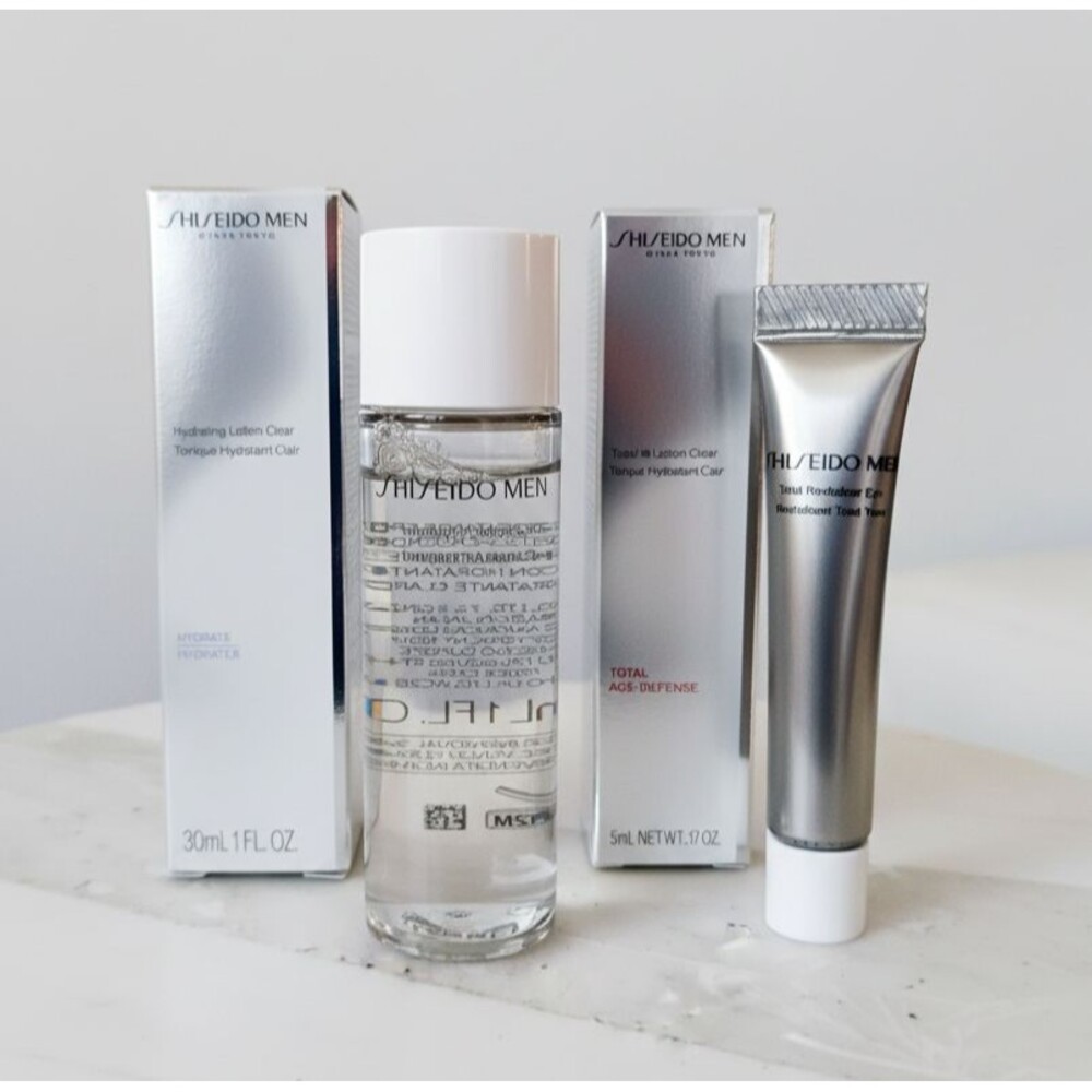 2PC Shiseido MEN Revitalizer Eye cream 5ml + Hydrating Lotion 30 ml Travel size